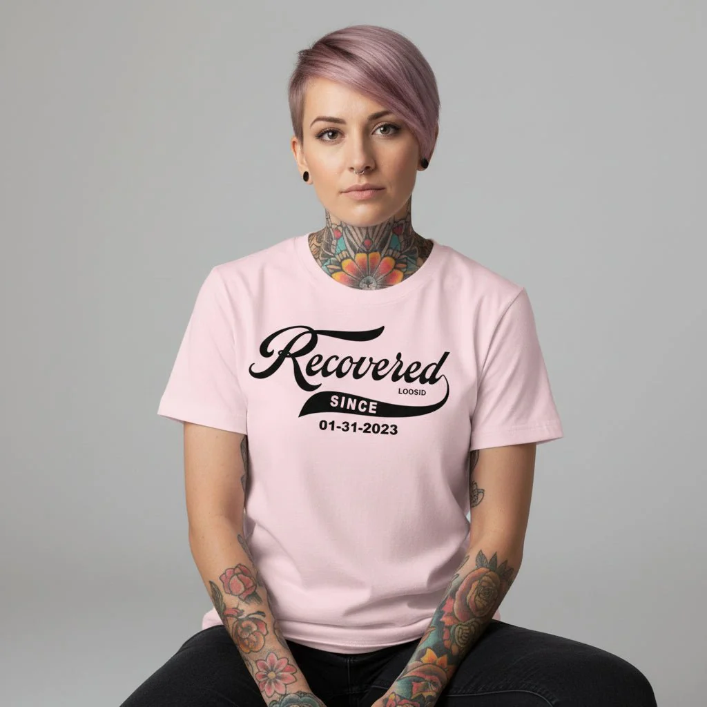 Women’s Recovered Since Tee w/ Personalized Clean Date - Image 19