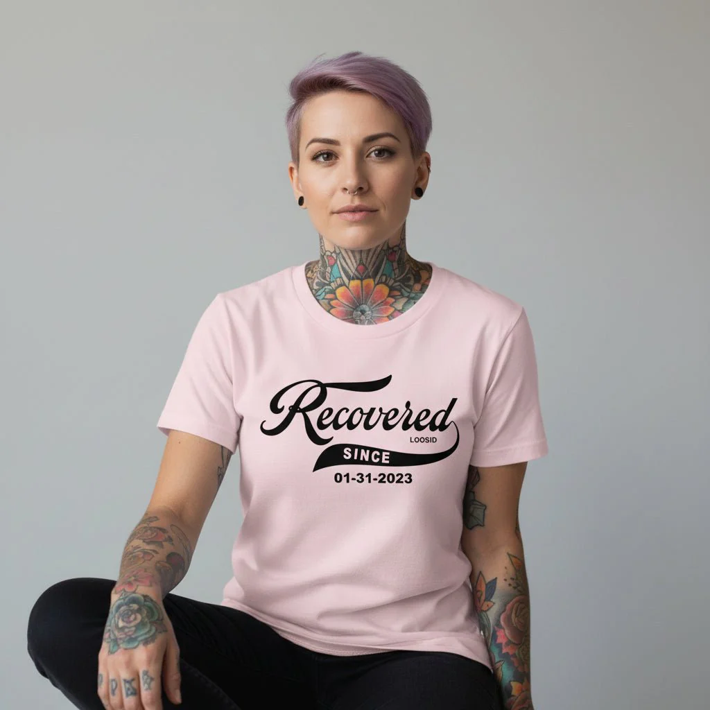 Women’s Recovered Since Tee w/ Personalized Clean Date - Image 20