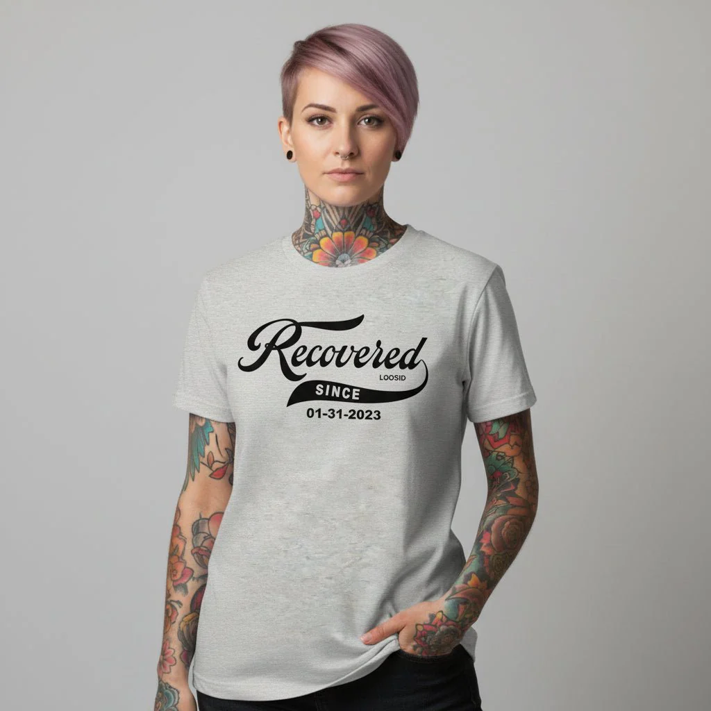 Women’s Recovered Since Tee w/ Personalized Clean Date - Image 22