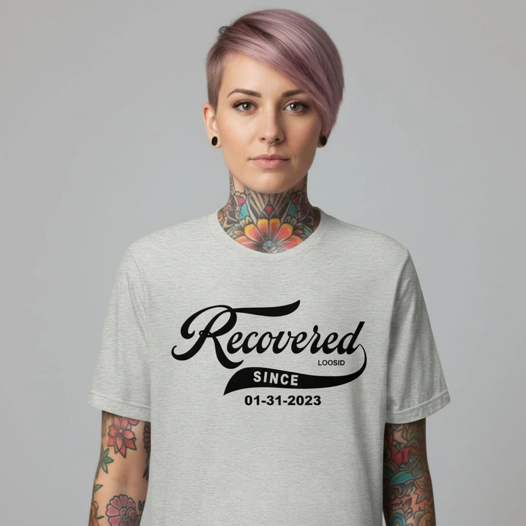 Women’s Recovered Since Tee w/ Personalized Clean Date - Image 23