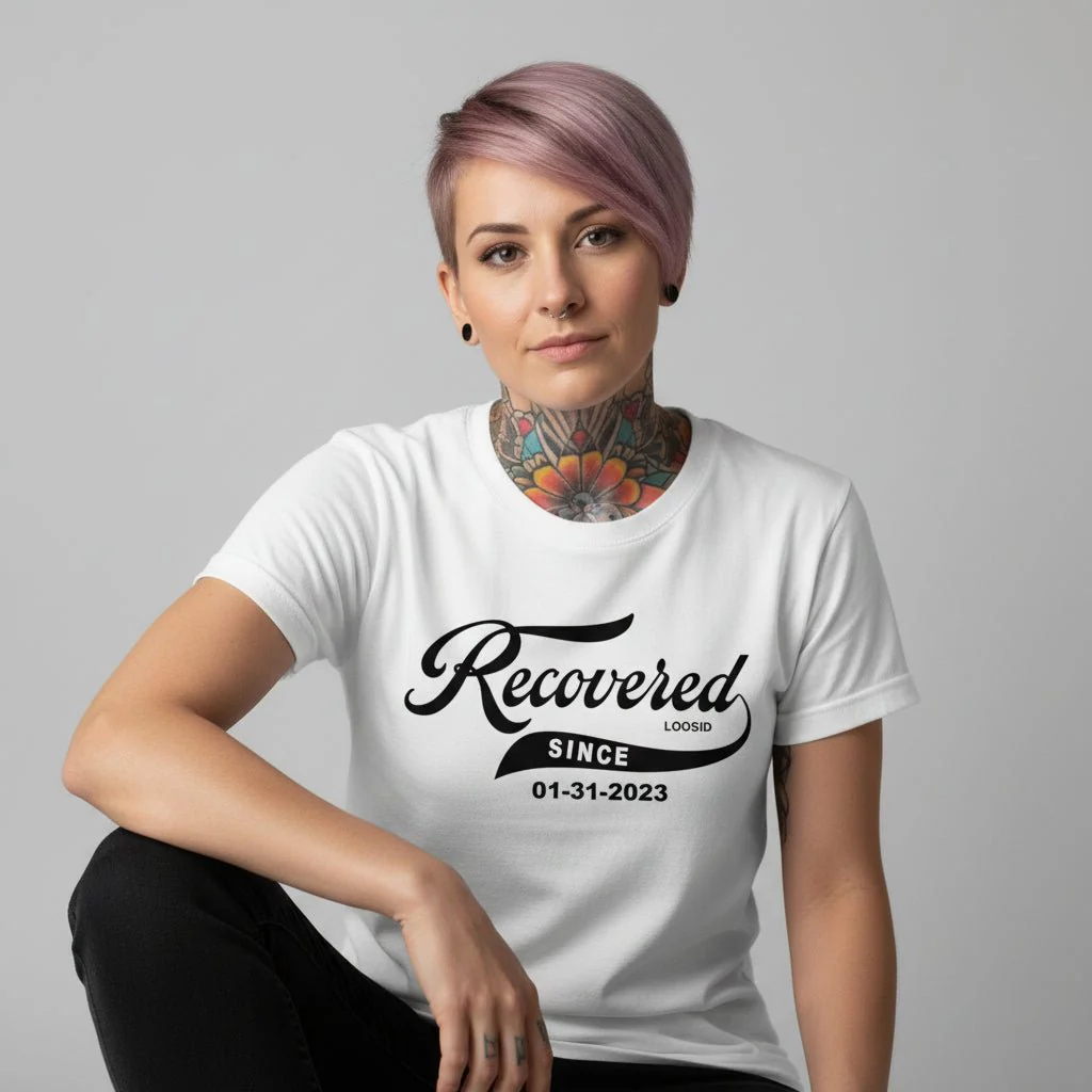 Women’s Recovered Since Tee w/ Personalized Clean Date - Image 25