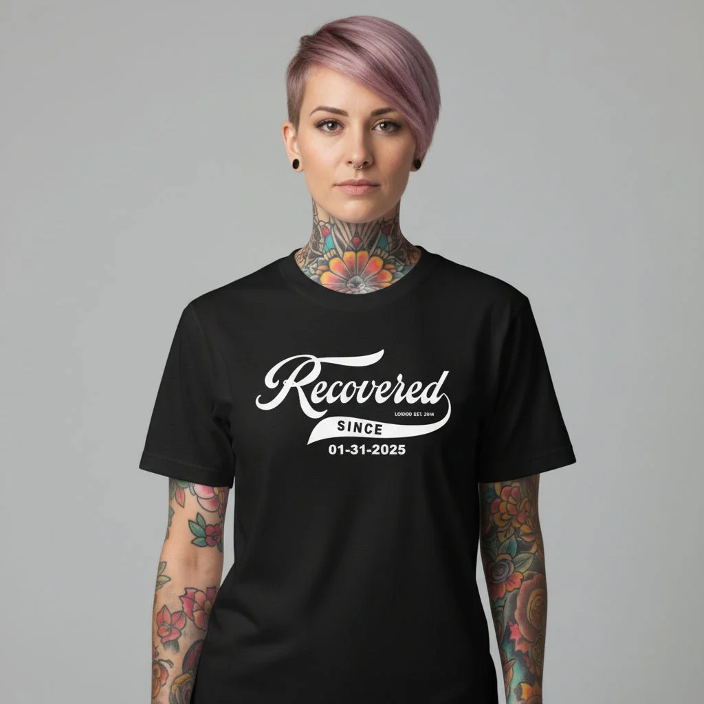 Women’s Recovered Since Tee w/ Personalized Clean Date - Image 5