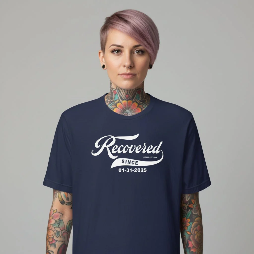 Women’s Recovered Since Tee w/ Personalized Clean Date - Image 7