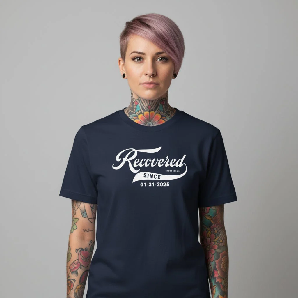 Women’s Recovered Since Tee w/ Personalized Clean Date - Image 8