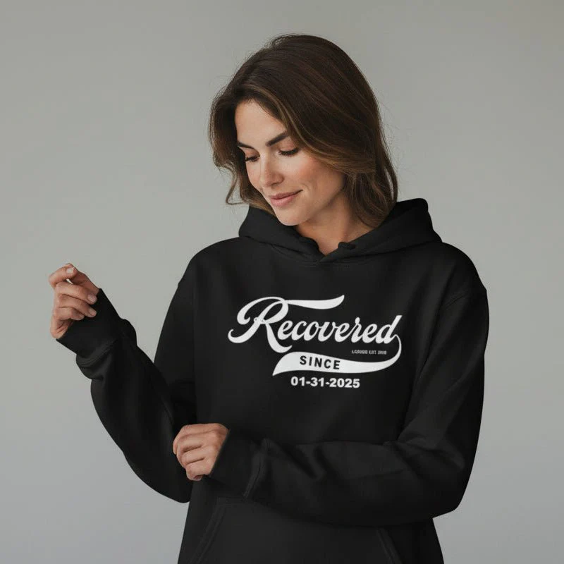 Women's Recovered Since Hoodie w/ Personalized Recovered Date - Image 10