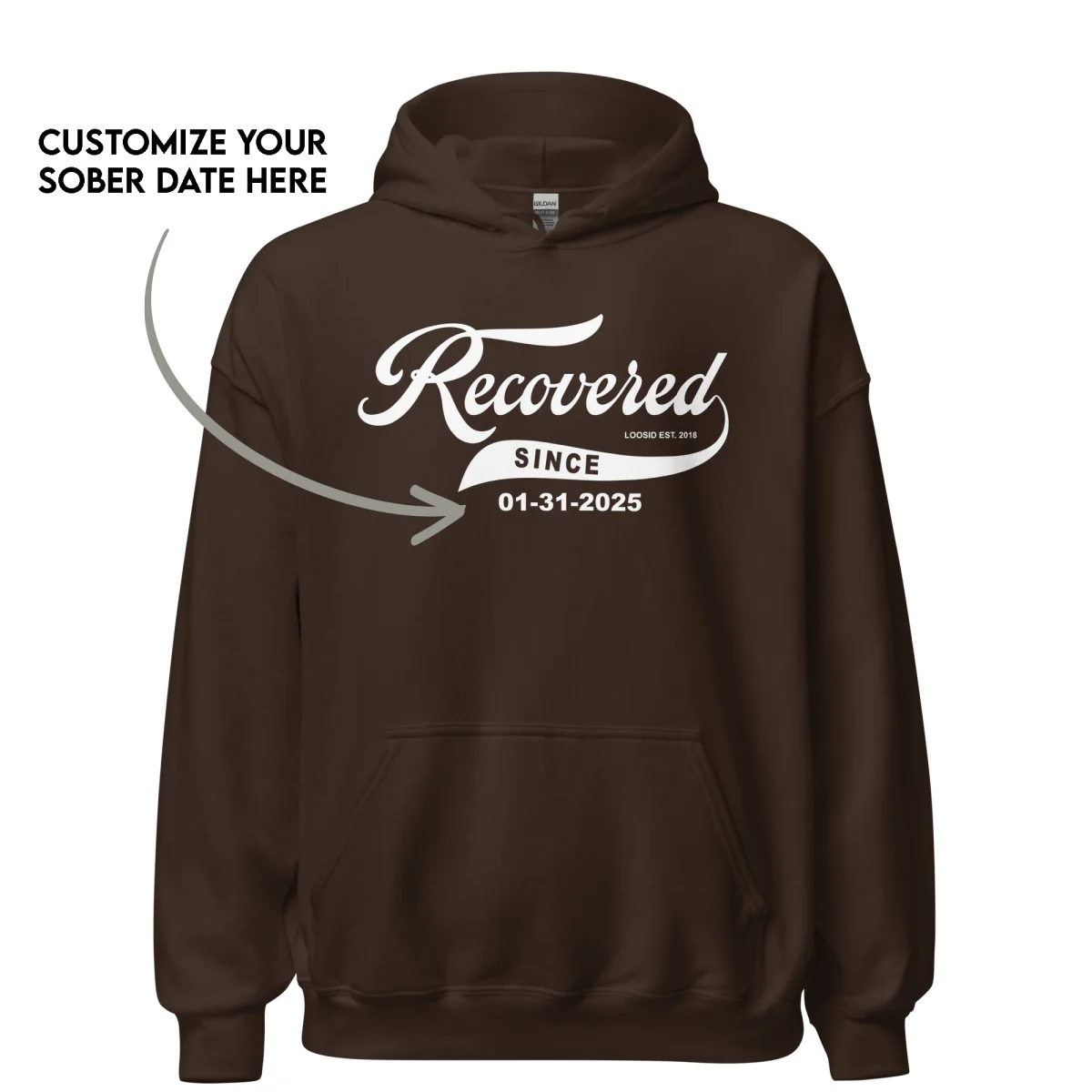 Men's Recovered Since Hoodie w/ Personalized Recovered Date - Image 19
