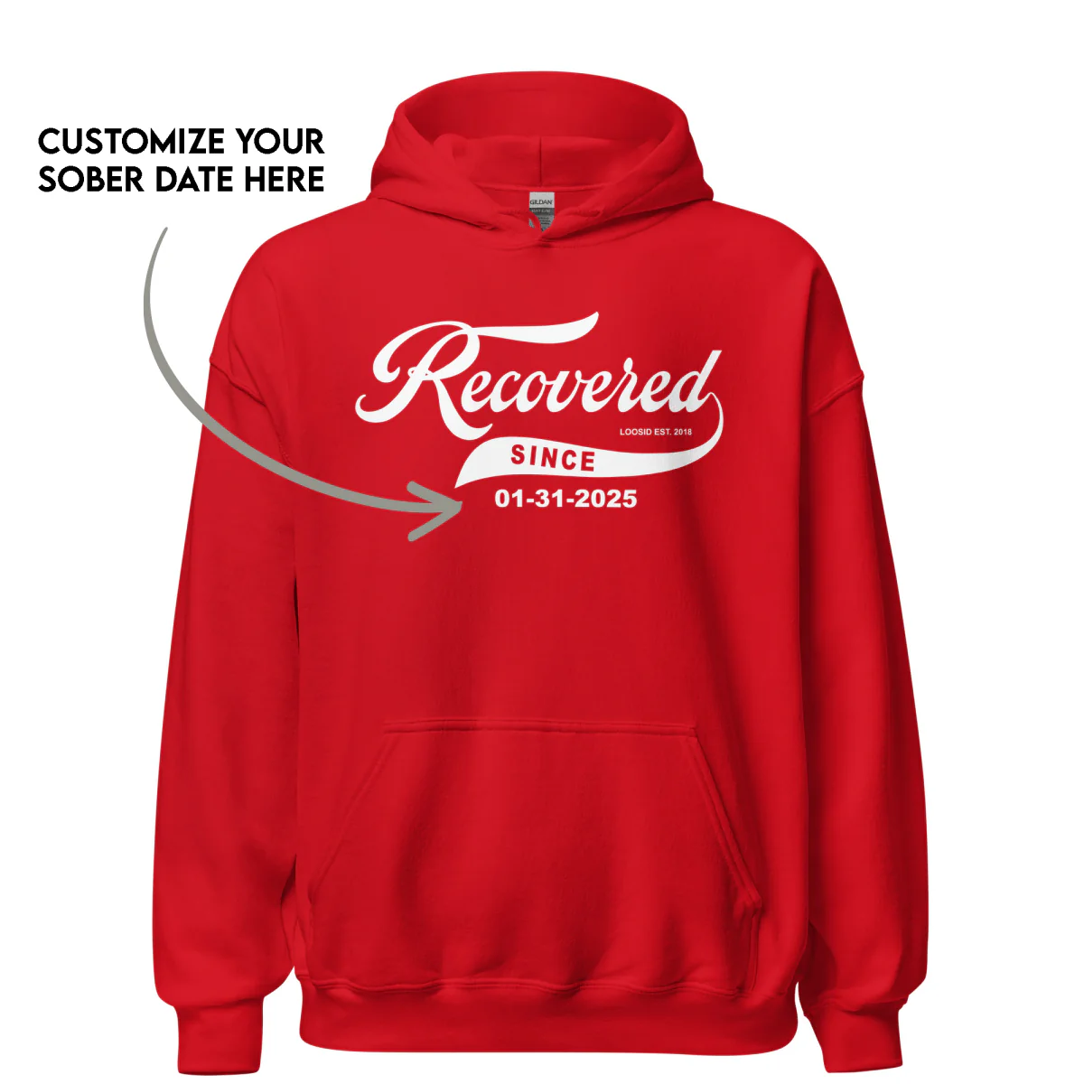 Men's Recovered Since Hoodie w/ Personalized Recovered Date - Image 23