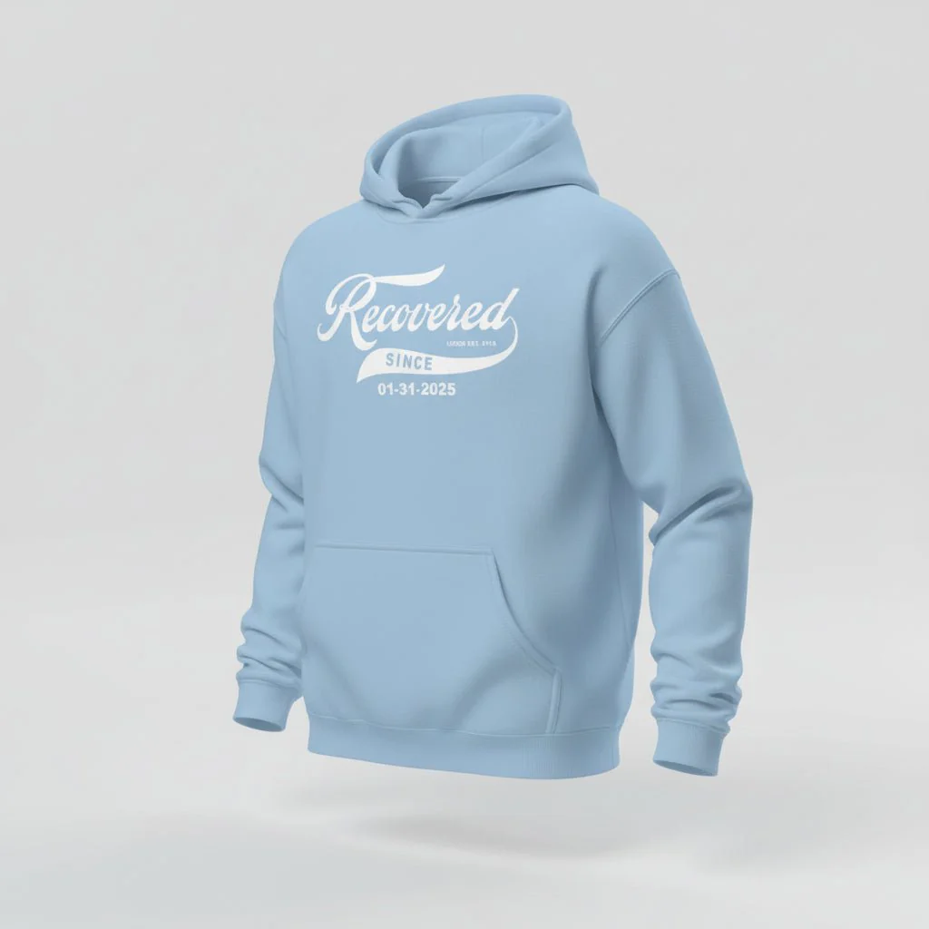 Women's Recovered Since Hoodie w/ Personalized Recovered Date - Image 4