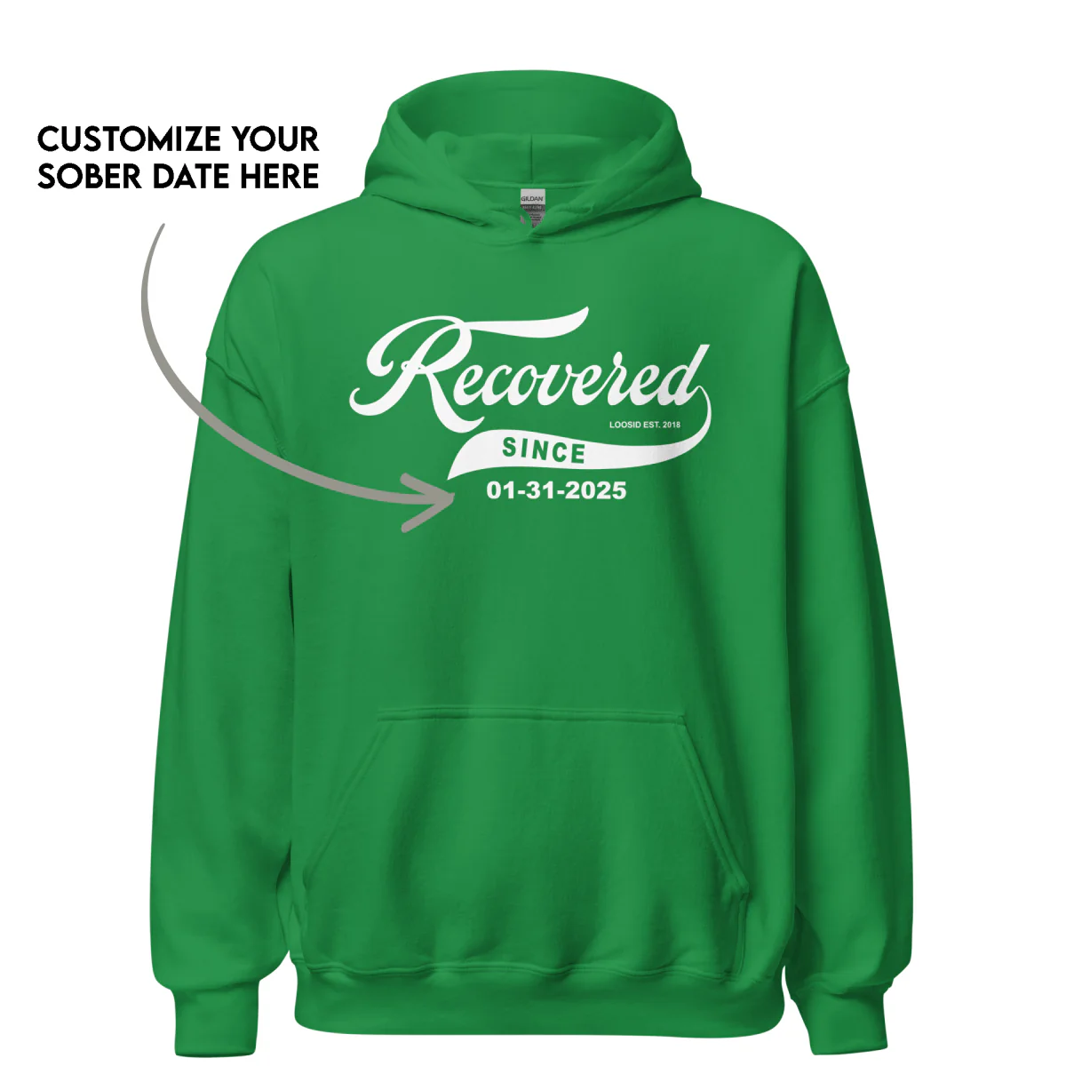 Men's Recovered Since Hoodie w/ Personalized Recovered Date - Image 35
