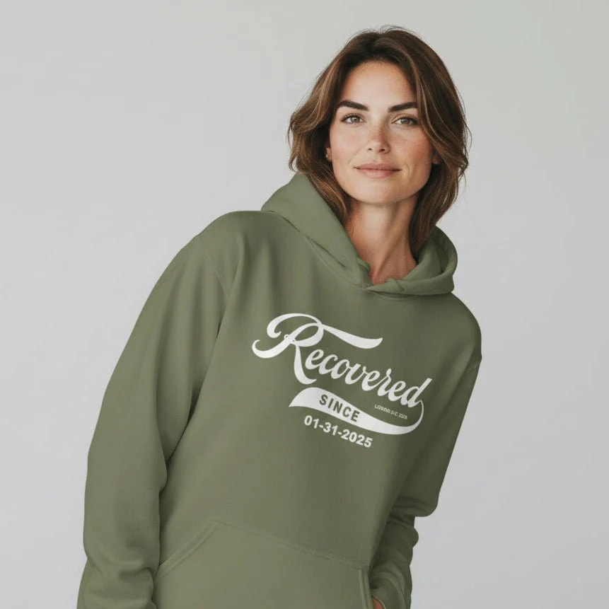 Women's Recovered Since Hoodie w/ Personalized Recovered Date - Image 46