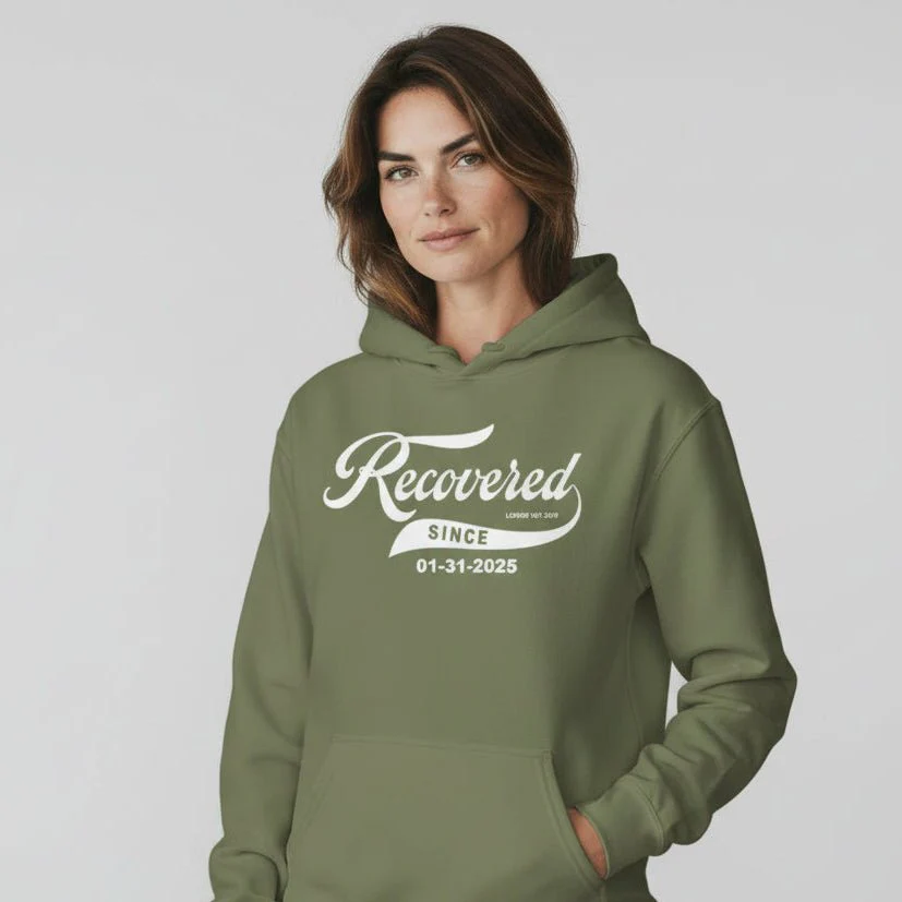 Women's Recovered Since Hoodie w/ Personalized Recovered Date - Image 47
