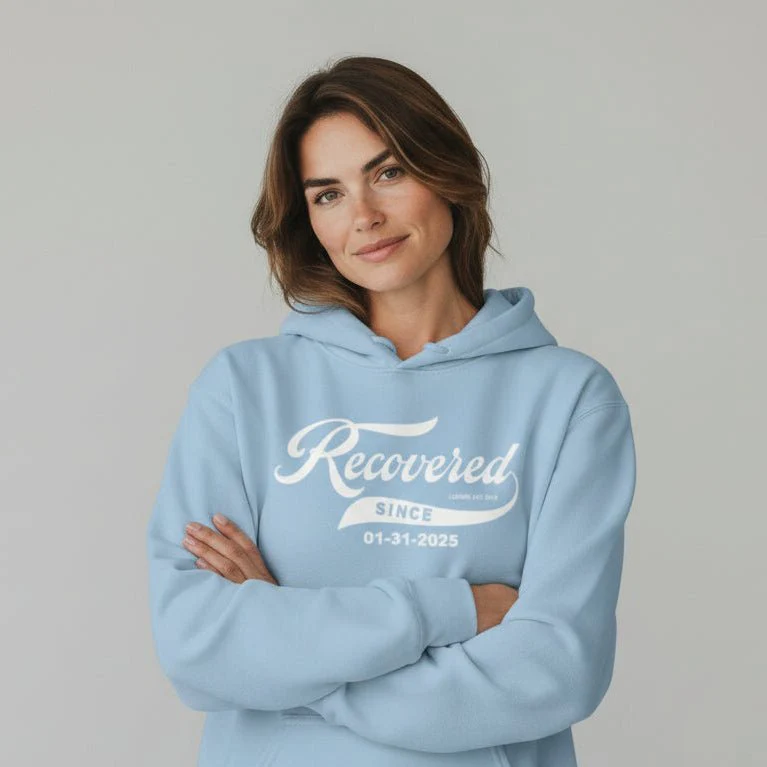Women's Recovered Since Hoodie w/ Personalized Recovered Date - Image 5