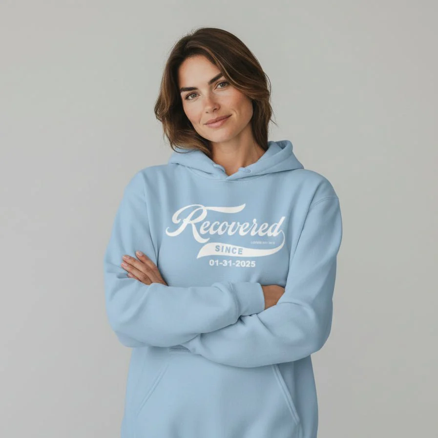 Women's Recovered Since Hoodie w/ Personalized Recovered Date - Image 6