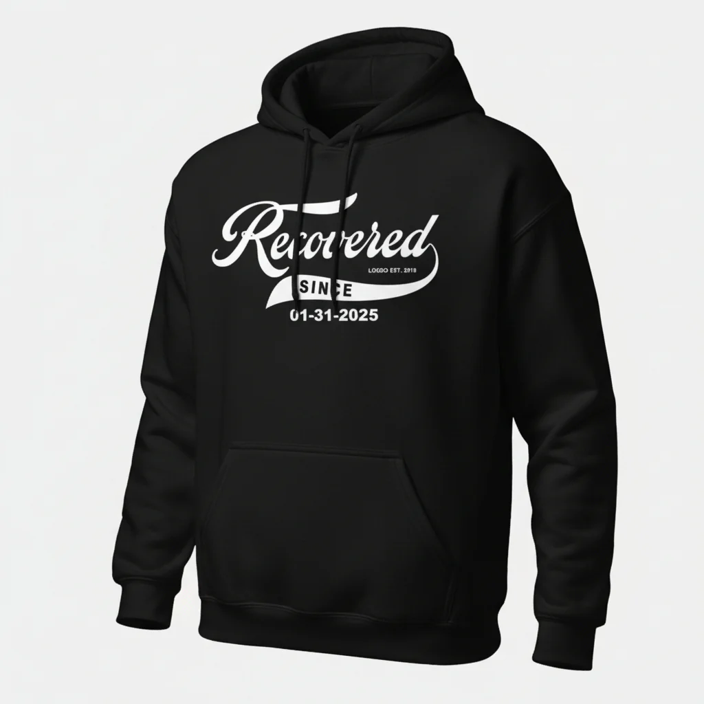 Women's Recovered Since Hoodie w/ Personalized Recovered Date - Image 9